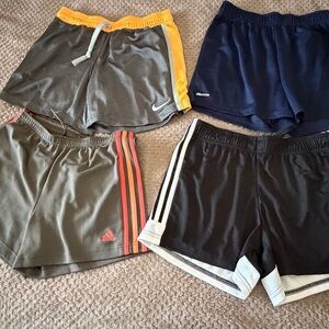 BUNDLE of 4 pair athletic shorts (Nike, Adidas (2), and Russell